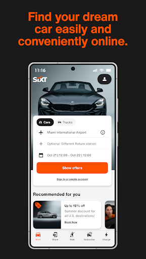 SIXT rent. share. ride. plus. ekran görüntüsü