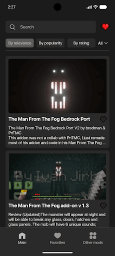 The Fog mod Minecraft PE ekran görüntüsü