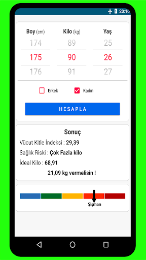 İdeal Kilo Hesaplama ekran görüntüsü