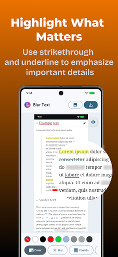 Blur Text - hassas veri gizle ekran görüntüsü