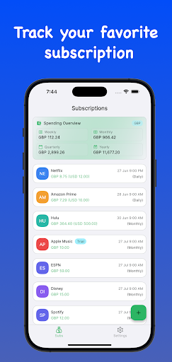Subscriptions & Bills Tracker ekran görüntüsü