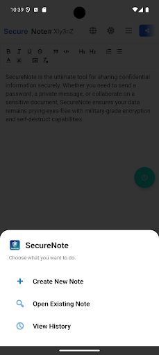 SecureNote ekran görüntüsü