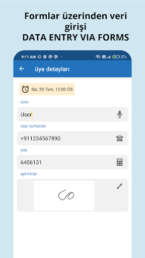 Table Notes - Mobil Excel ekran görüntüsü