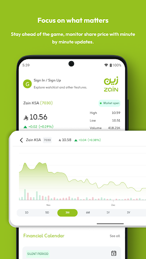 Zain KSA Investor Relations ekran görüntüsü