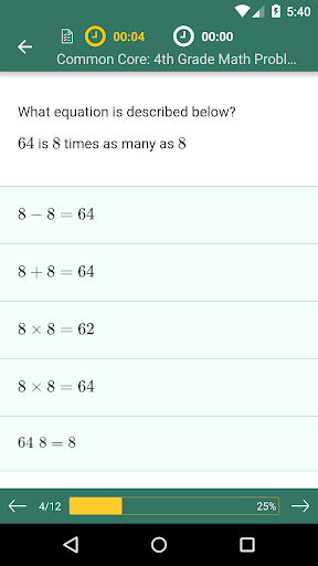 Common Core Math 4th Grade ekran görüntüsü