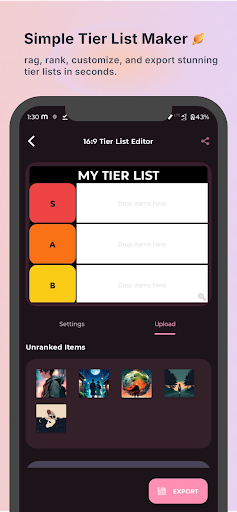 Tier List Maker ekran görüntüsü