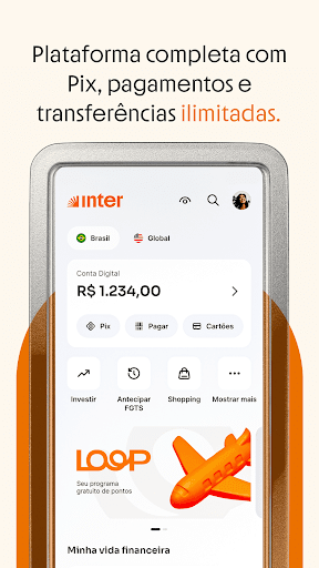 Inter: Conta, Cartão e Pix ekran görüntüsü