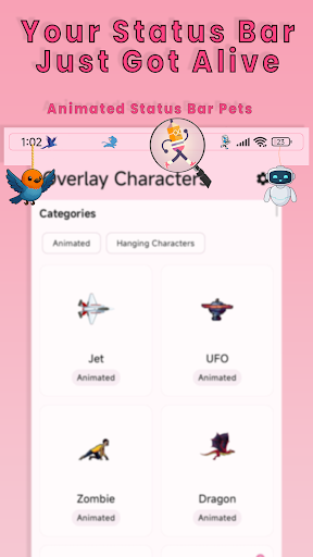 Yumo: Status Bar & Notch Pets ekran görüntüsü