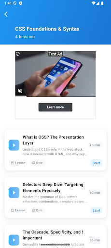 Learn CSS ekran görüntüsü