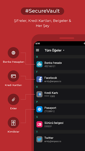 Enpass password manager ekran görüntüsü