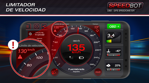 Speedbot. Velocímetro GPS/OBD2 ekran görüntüsü