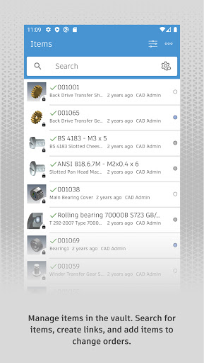 Autodesk Vault Mobile ekran görüntüsü
