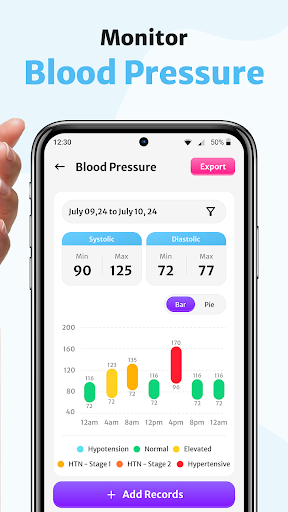 Heart Rate, BP & Sugar App ekran görüntüsü