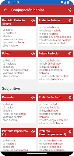 Conjugación Verbos Españoles ekran görüntüsü