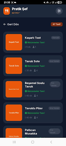 Pratik Şef ekran görüntüsü