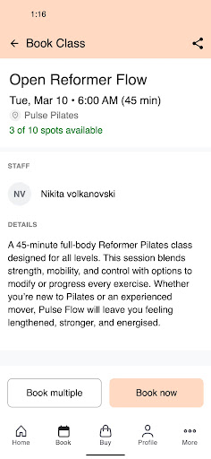 Pulse Pilates ekran görüntüsü