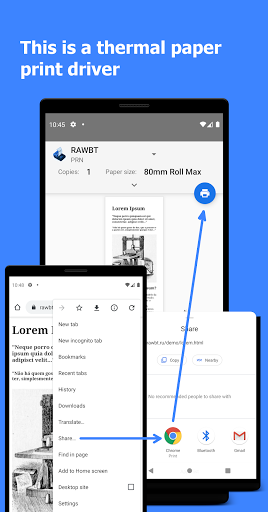 RawBT inkless print service ekran görüntüsü