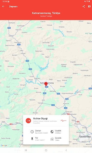Deprem Uyarılarım Pro ekran görüntüsü
