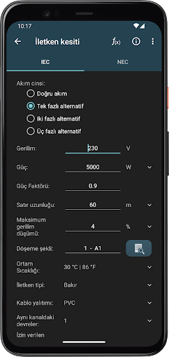 Elektriksel Hesaplamalar ekran görüntüsü