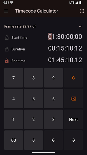 GoWorks Timecode Calculator ekran görüntüsü
