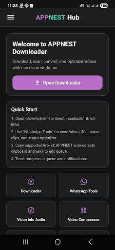 APPNEST Downloader ekran görüntüsü