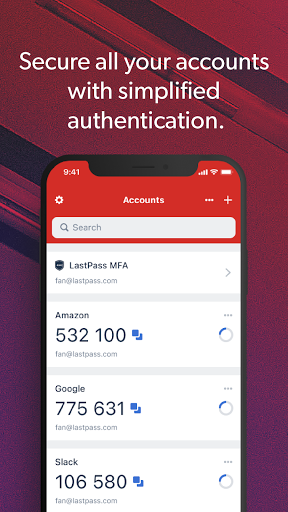 LastPass Authenticator ekran görüntüsü
