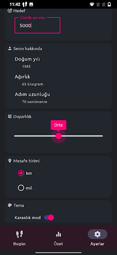 Adımsayar ve Kalori Uygulaması ekran görüntüsü