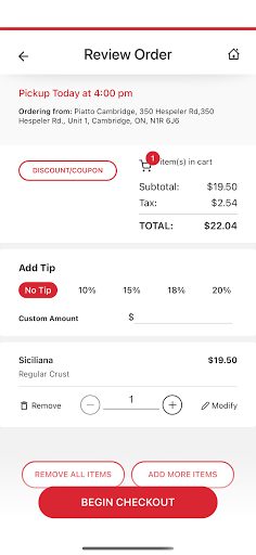 Piatto Ordering ekran görüntüsü