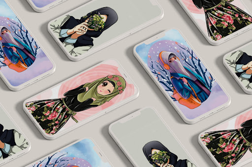 HD Hijab Cartoon Wallpaper ekran görüntüsü