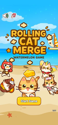 Rolling Cat Merge - Watermelon ekran görüntüsü