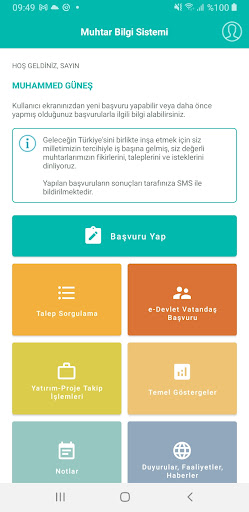 Muhtar Bilgi Sistemi ekran görüntüsü
