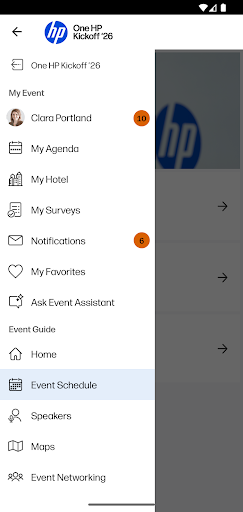 HP Events ekran görüntüsü