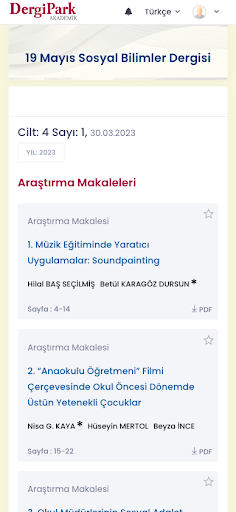 DergiPark Akademik ekran görüntüsü