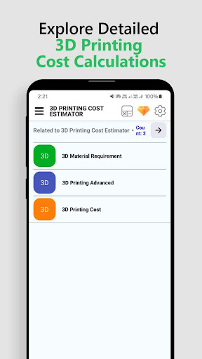 3D Printing Cost Estimator ekran görüntüsü