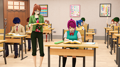 anime okul öğretmeni 3d ekran görüntüsü