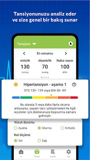 Kan basıncı - Kan şekeri ekran görüntüsü