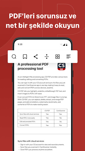 CS PDF Okuyucu PDF Düzenleyici ekran görüntüsü
