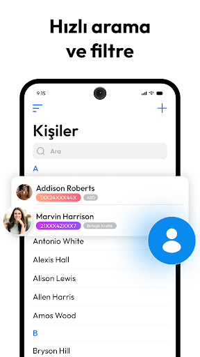 Contacts ekran görüntüsü