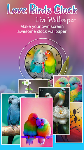 Love Bird Clock Live Wallpaper ekran görüntüsü