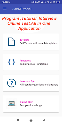 Java Programming App ekran görüntüsü