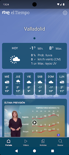 RTVE el Tiempo ekran görüntüsü