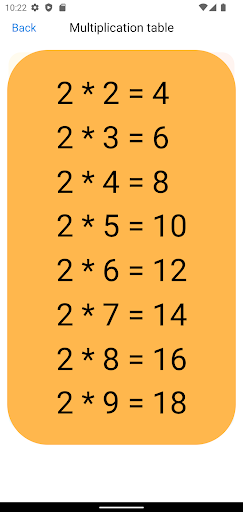Multiplication Table ekran görüntüsü
