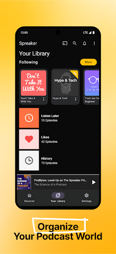 Spreaker Podcasts ekran görüntüsü