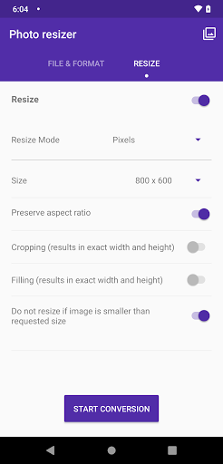 Photo resize ekran görüntüsü