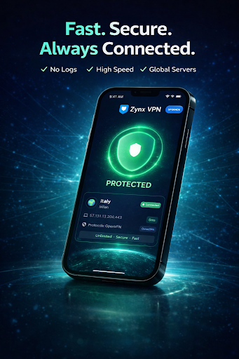 Zynx VPN: Fast & Secure VPN ekran görüntüsü