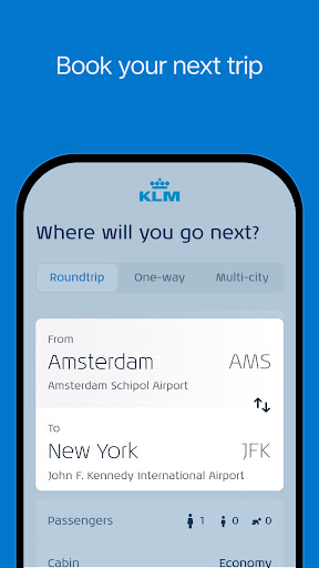 KLM - Book a flight ekran görüntüsü