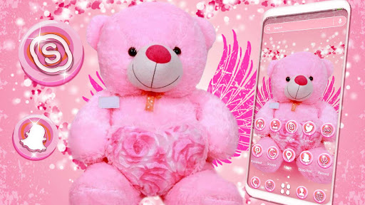 Pink Teddy Bear Theme ekran görüntüsü