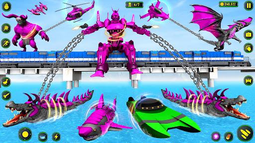 Crocodile Robot Car Games 3d ekran görüntüsü