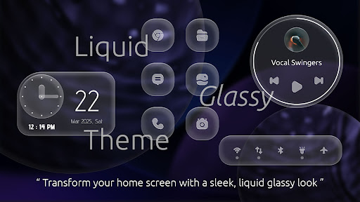 Liquid Glassy Theme Launcher + ekran görüntüsü
