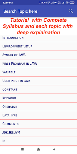 Java Programming App ekran görüntüsü